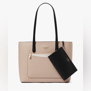 Kate Spade Tan and Black Tote with Pouch